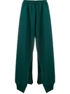 MM6 MAISON MARGIELA SIDE-CUT CROPPED TRACK PANTS