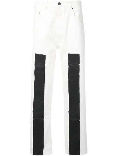 Etudes Studio Contrast Panel Straight-leg Trousers In White
