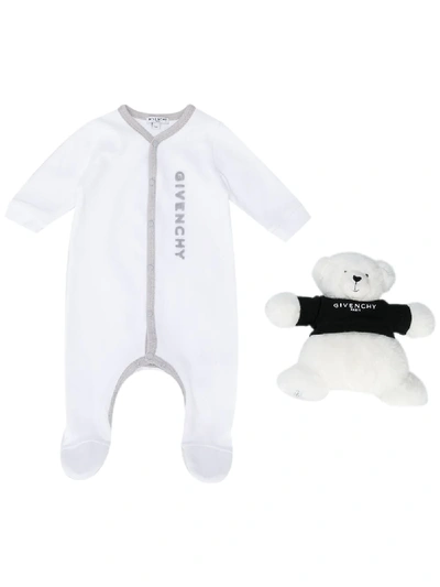 Givenchy Babies' Cotton Jersey Romper & Toy In White