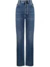 Golden Goose Golden Ws Cropped Flare Medium Wash Jeans In Blue