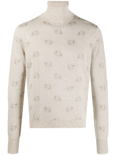 Gabriele Pasini Men's Polo Neck Turtleneck Jumper Sweater In Neutrals