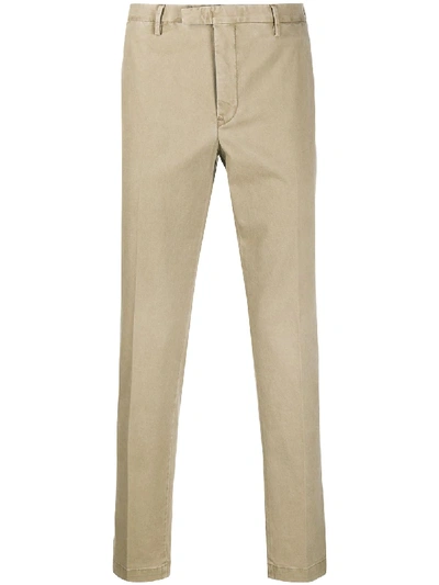 Pt01 Cropped Chino Trousers In Neutrals