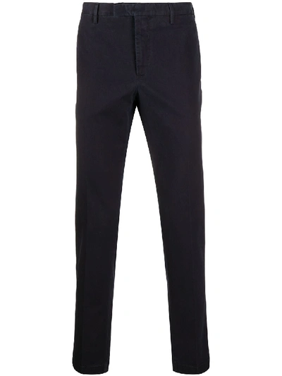 Pt01 Cropped Chino Trousers In Blue