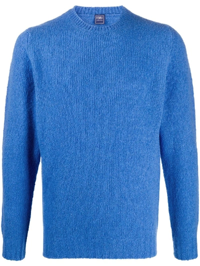 Fedeli Wool Blend Knitted Jumper In Blue