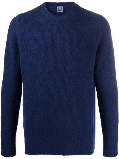 Fedeli Wool Blend Knitted Jumper In Blue