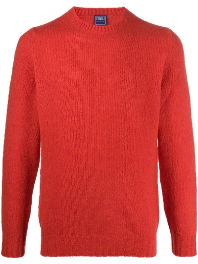 Fedeli Wool Blend Knitted Jumper In Red