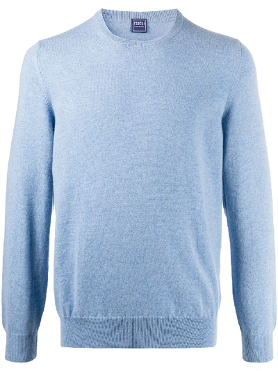 Fedeli Knitted Cashmere Jumper In Blue