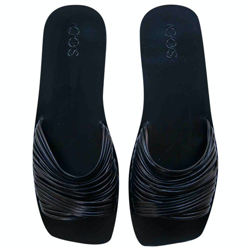 cos black leather sandals