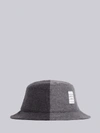 THOM BROWNE DARK GREY SUPER 120S WOOL FLANNEL BUCKET HAT,MHC327B0002114775180