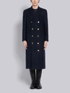 THOM BROWNE THOM BROWNE NAVY MELTON WOOL LONG CHESTERFIELD OVERCOAT,MOC838A0550714775789