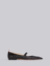 THOM BROWNE THOM BROWNE BLACK VITELLO CALFSKIN BROGUED BOW BALLERINA FLAT,FFF072A0558414831240