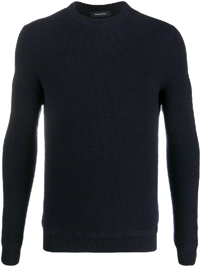 Ermenegildo Zegna Wool-cashmere Blend Sweatshirt In Blue