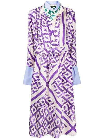 Jejia Layered-look Midi Dress In Purple