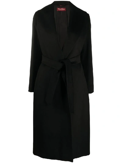 Max Mara Tie-waist Trench Coat In Black
