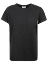 Brunello Cucinelli Silk Crew-neck T-shirt In Anthracite