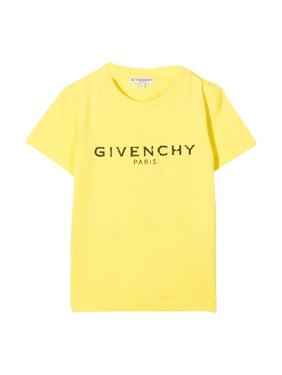 Givenchy Mini Me Vintage Logo T-shirt In Yellow In Yellow