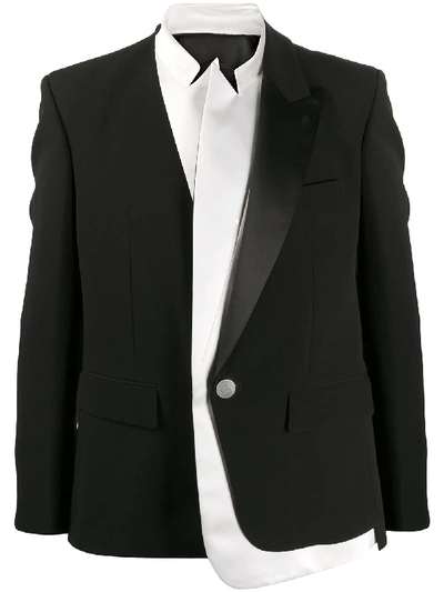 Balmain Layered Long-sleeve Blazer In Black