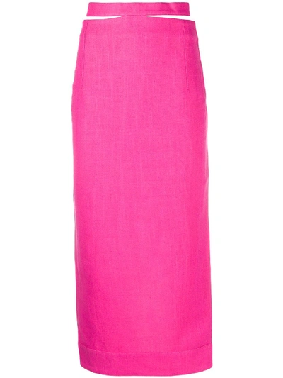 Jacquemus La Jupe Valerie Cutout Belt Skirt In Pink Fluo