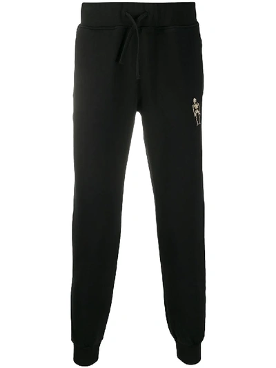 Hydrogen Embroidered Drawstring Track Trousers In Black