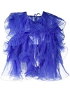 Alberta Ferretti Ruffle Layered Lace Top In Purple