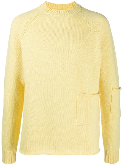 Jacquemus Patch Pocket-detail Jumper In Yellow