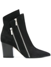 SERGIO ROSSI SR1 DOUBLE-ZIP ANKLE BOOTS