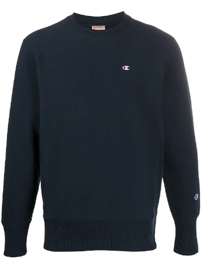 Champion Embroidered Logo Sweatshirt In Blue