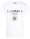 BALMAIN LOGO PRINT COTTON T-SHIRT