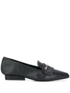 FERRAGAMO POINTED LEATHER LOAFERS