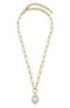 Ettika Freshwater Pearl Pendant Necklace In Gold