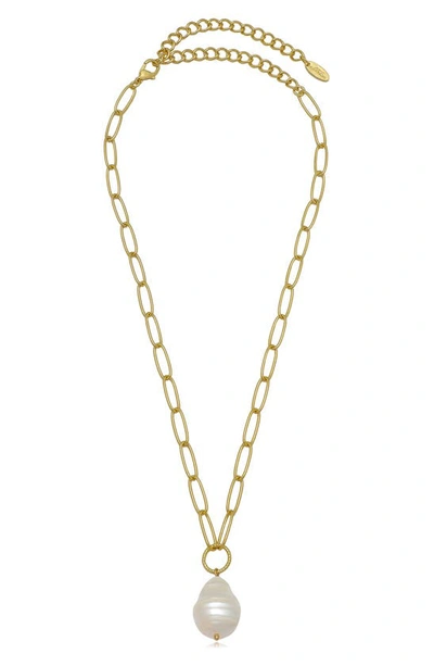 Ettika Freshwater Pearl Pendant Necklace In Gold