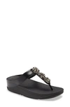Fitflop Galaxy Toe Wedge Flip Flop In Black