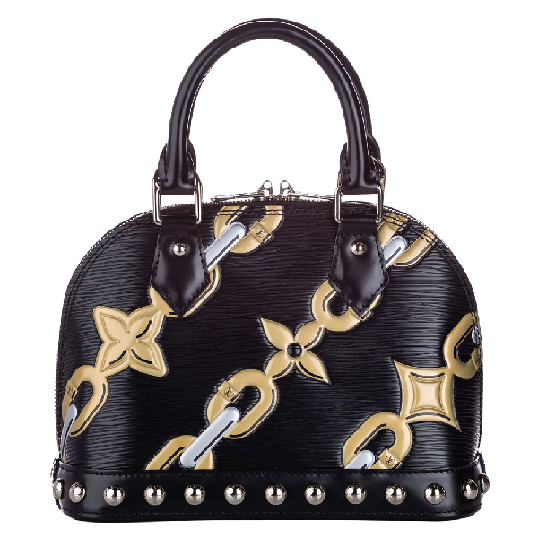 Pre-Owned Louis Vuitton Black Epi Leather Chain Flower Alma Bb Bag | ModeSens