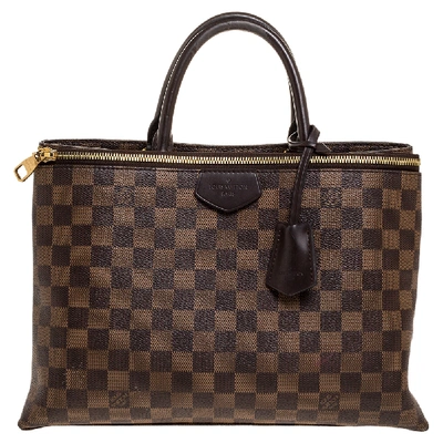 Pre-owned Louis Vuitton Damier Ebene Canvas Brompton Bag In Brown
