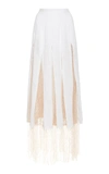 GABRIELA HEARST HARMONIA SILK-MACRAME DETAILED MAXI SKIRT,781915