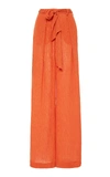 Gabriela Hearst Thomazia Cotton-silk Blend Wide-leg Pants In Orange