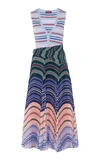 Altuzarra Milkweed Striped Plissé Midi Dress In Blue