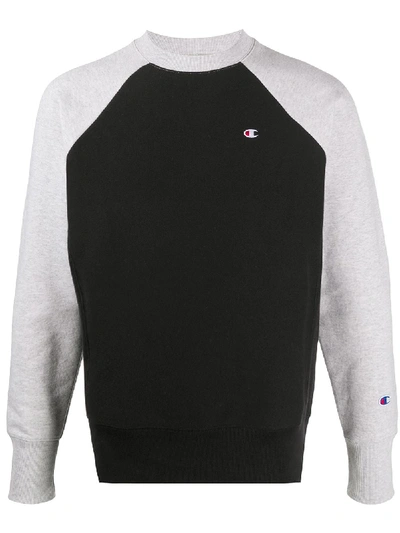 Champion Two-tone Logo Sweatshirt In Black