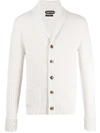 Tom Ford Ribbed-knit Wool And Silk Cardigan In White