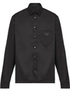 Prada Snap Button-up Shirt In Black