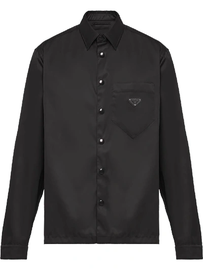 Prada Snap Button-up Shirt In Black