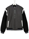 Givenchy Colour Block Stripe Detail Bomber Jacket In Grey