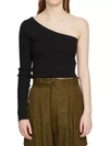 BASSIKE RIBBED ONE-SHOULDER CROPPED TOP,400013000975