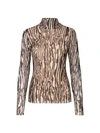 Baum Und Pferdgarten Jodi Wood-print Turtle-neck Top In Nature Wood