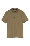 Rag & Bone Interlock Slim Fit Heathered Polo Shirt In Dusty Oliv