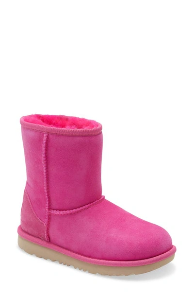 Ugg Kids' Classic Short Ii Water Resistant Genuine Shearling Boot In Hot Pink