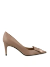 Sergio Rossi Sr1 Logo-plaque 75mm Pumps In Nude And Neutrals