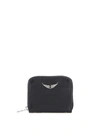 ZADIG & VOLTAIRE MINI ZV HAMMERED LEATHER PURSE