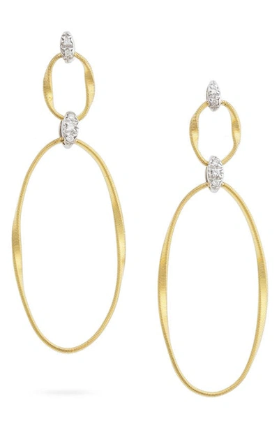 MARCO BICEGO MARRAKECH DIAMOND DOUBLE HOOP EARRINGS,OG369 B2 YW