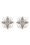 Lagos Luna Cultured Pearl Stud Earrings In Silver